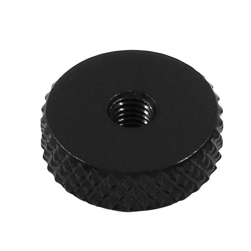 Hitefu 5PCS M3 Flat Knurled Nut, Aluminum Alloy 12mm x 4mm Knurled Thumb Nut, Thumb Thin Nut, Black - Image 3